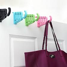 1Pcs Multifunctional Wardrobe Over Door Hanging Mini Hook Hanger (1Hanger 4 Holes) Plastic Storage Hanger For Clothes and Bags