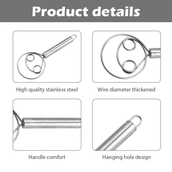 Stainless steel dough whisk maker