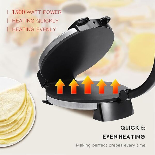 Super Rinnai Electric Roti Maker Machine – Black & Silver