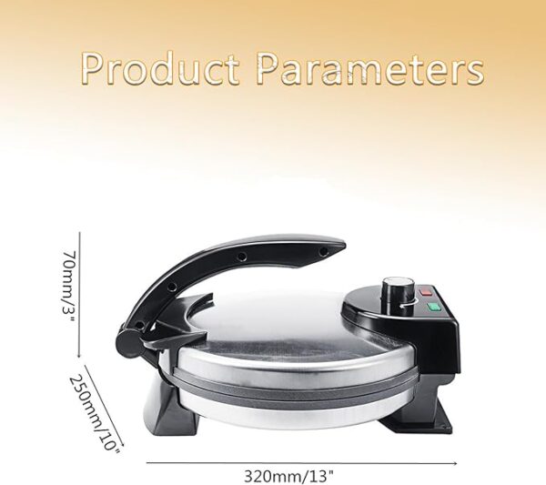 Super Rinnai Electric Roti Maker Machine – Black & Silver