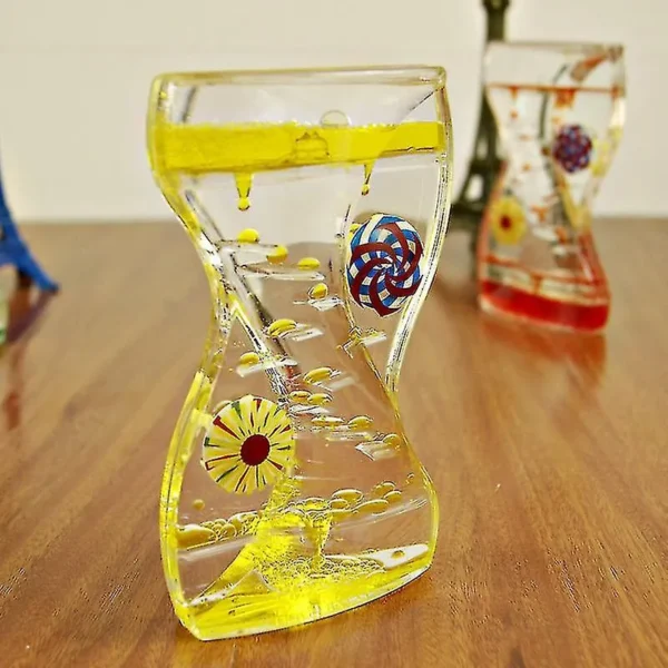 Floating Color Mix Illusion Motion Visual Slim Oil Hourglass Timer Clock