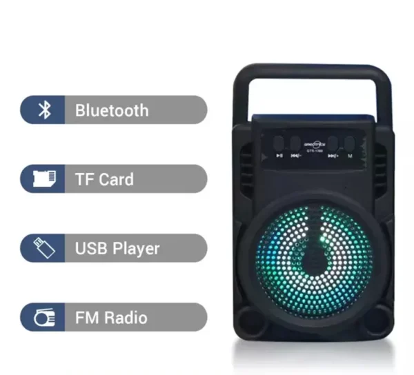 GTS 1360 Portable Rechargeable Mini Wireless Bluetooth Speaker With FM Radio USB & SD Card Supported Super Loud Stereo Sound Mini BT Speaker