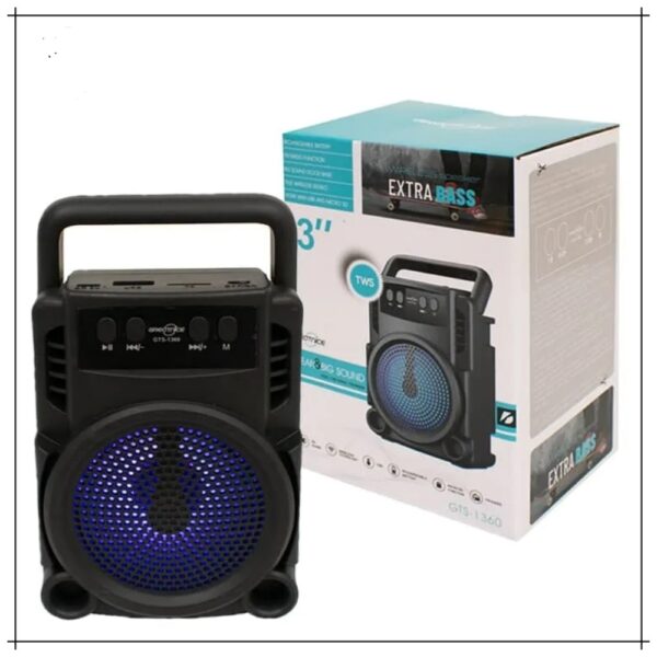 GTS 1360 Portable Rechargeable Mini Wireless Bluetooth Speaker With FM Radio USB & SD Card Supported Super Loud Stereo Sound Mini BT Speaker