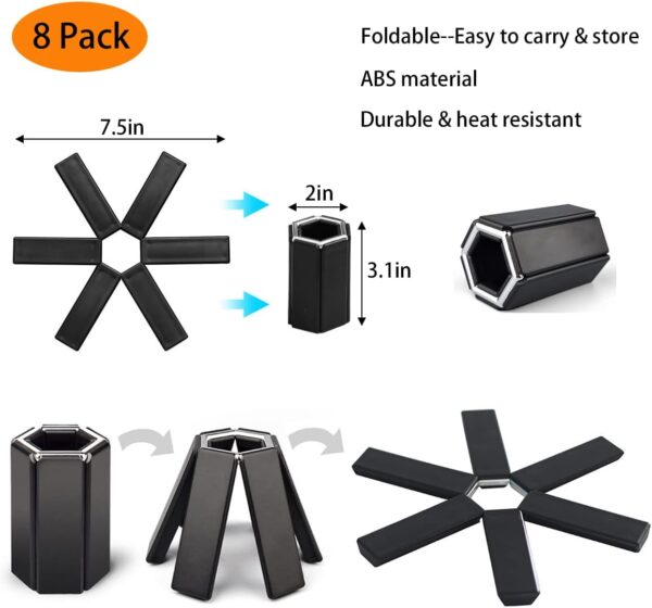 Silicone Heat Insulation Folding Trivet Mat, Heat Insulation Pad, Expandable Non-Slip Heat-Insulating Placemat, Folding Hot Pot Mat, Anti