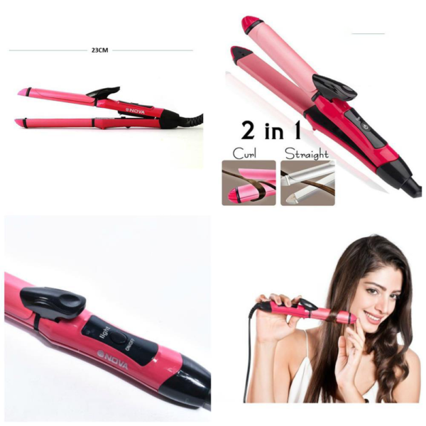 StyleMaster 2 In 1 Professional Hair Straightener & Curler - Women's Hair Styler Beauty Set with Advanced Heating - Image 2