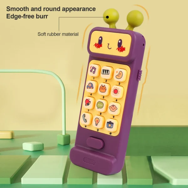 Music Phone Toy Music And Lights Cartoon Shape Number Baby Phone Toy - Image 2