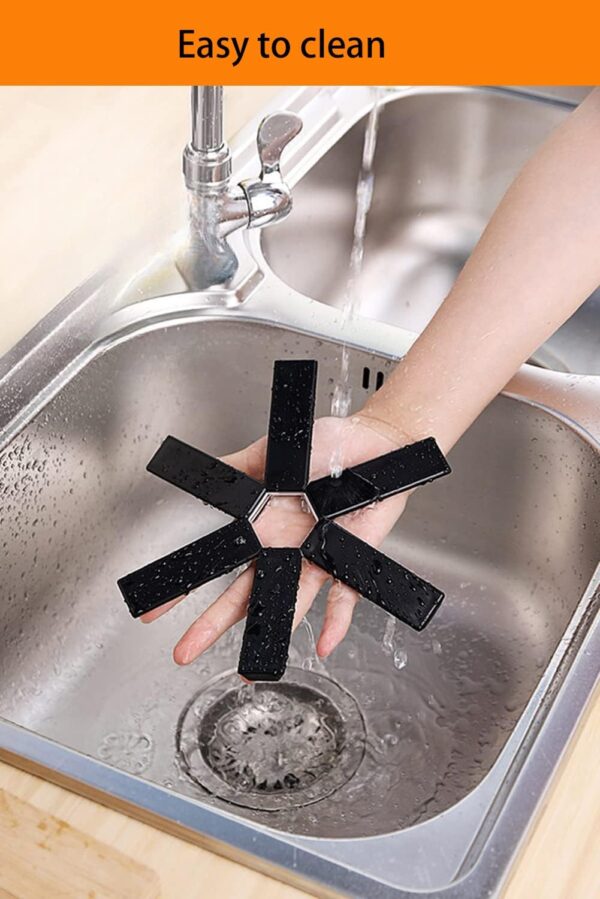 Silicone Heat Insulation Folding Trivet Mat, Heat Insulation Pad, Expandable Non-Slip Heat-Insulating Placemat, Folding Hot Pot Mat, Anti