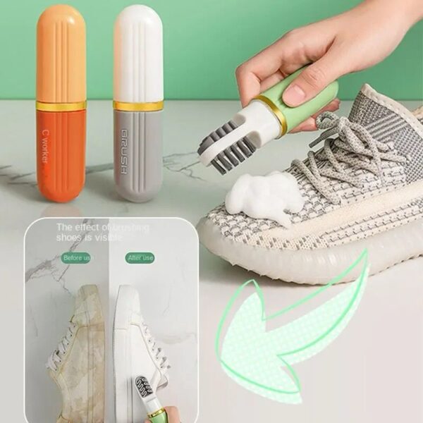 Brush with Dispensing Bottles Soft Bristled Wash Shoe Cleaning Tools Clothes Board Clean Suede Shoe Brush for Home