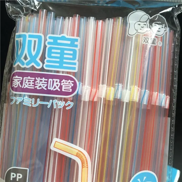 Straws Set 100 Pcs Colors, Multi Color - Image 2