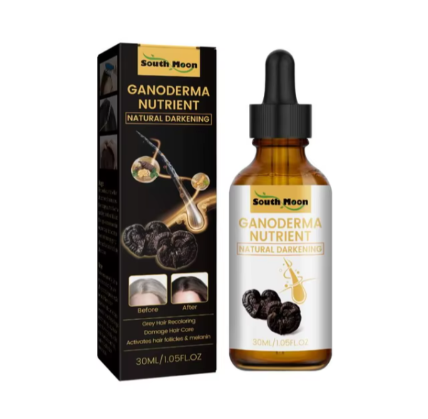 Anti-greying Hair Serum Black Ganoderma Lucidum  Black Hair Solutions High Quality & Glass Bottle