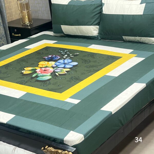 New Arrival Digital gold panel bedsheet
