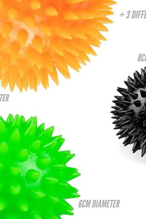 Phoenix Fitness 3 Spiky Massage Ball Set | Muscle Relief | Trigger Point Therapy | Myofascial | Plantar Fasciitis | Yoga Reflexology | Stress Ball | Tight Muscle Recovery | Sensory Stimulation Autism