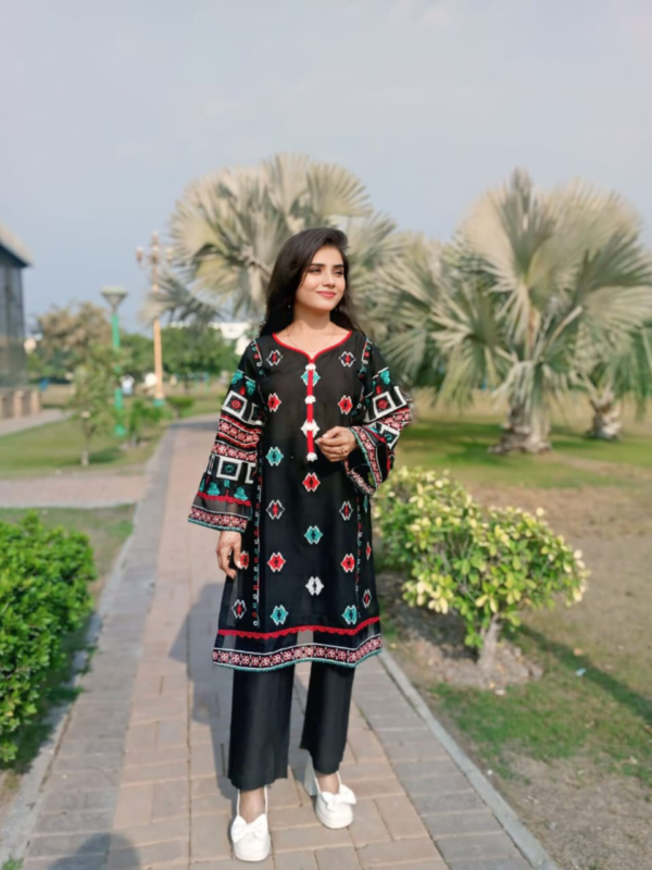 2 piece Cotton Lawn Embroidered, stitched suites - Image 2