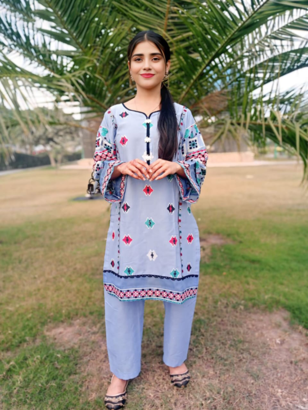 2 piece Cotton Lawn Embroidered, stitched suites - Image 5