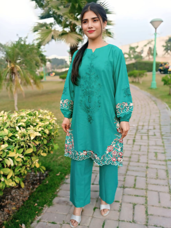 2 piece Cotton Lawn Embroidered, stitched suites - Image 5