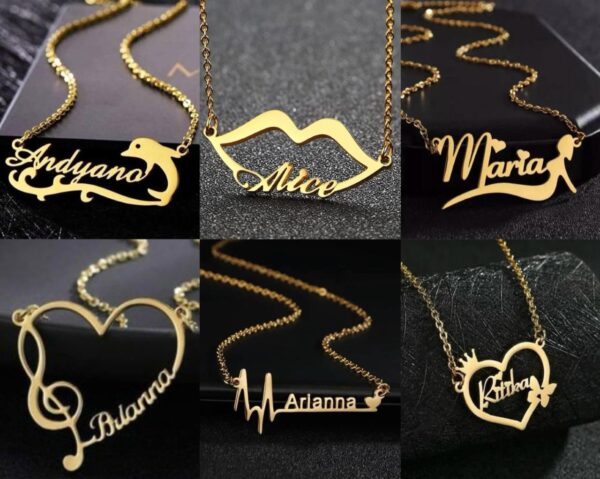 Customized Name Bali / earrings / tops / locket /stud /brooch /bracelet /Ring - Image 2