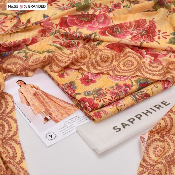 SAPPHIRE 2025 NEW VOLUME Digital Printed Lawn bana dora Collection