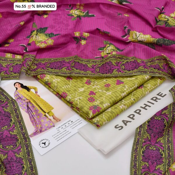 SAPPHIRE 2025 NEW VOLUME Digital Printed Lawn bana dora Collection