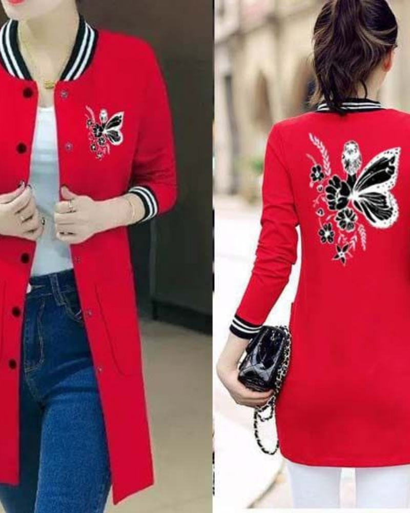 Women's Baseball Pocket Style Button Printed Upper - Image 2