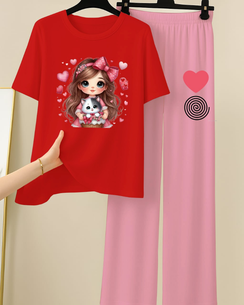 Printed Night Suits for Girls and Womens New Cotton Jersey - Image 16