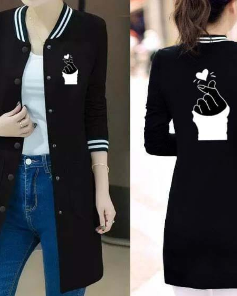 Women’s Baseball Pocket Style Button Printed Upper