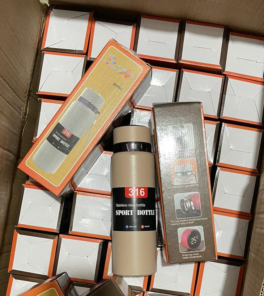 Portable Vacuum Stainless Steel Temperature Display Sports Smart Water Bottle 800ML - Image 2