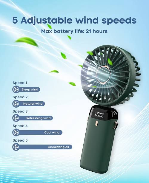High Quality portable handy cooling fan with led display